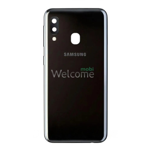 Задня кришка Samsung A202 Galaxy A20e 2019 black (зі склом камери)