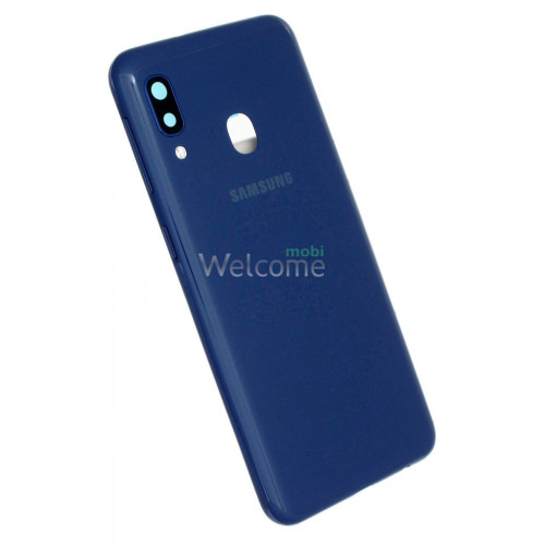 Задня кришка Samsung A202 Galaxy A20e 2019 blue (зі склом камери)