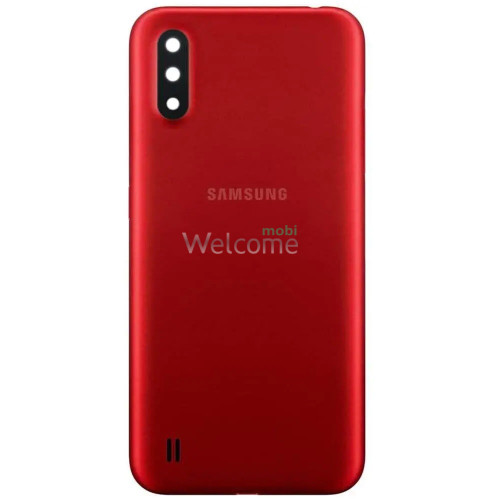 Задня кришка Samsung A015 Galaxy A01 2019 red (зі склом камери)