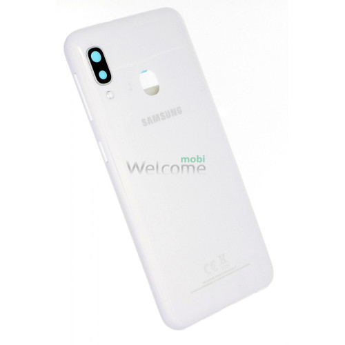 Задня кришка Samsung A202 Galaxy A20e 2019 white (зі склом камери)