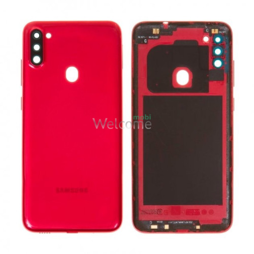 Задня кришка Samsung A115 Galaxy A11 red (зі склом камери) 