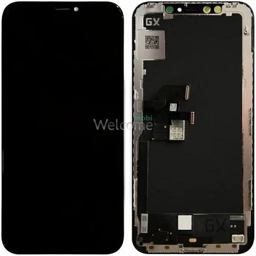 Дисплей iPhone X в зборі з сенсором та рамкою black (GX Hard OLED) (GX-3 AAAAA+)