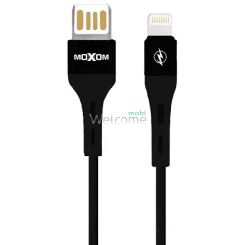 USB кабель Lightning MOXOM MX-CB07, 2.4A 0.2м чорний