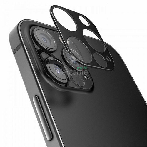Защитное стекло для камеры iPhone 12 Pro Max Full Glue (2.5D, черное)