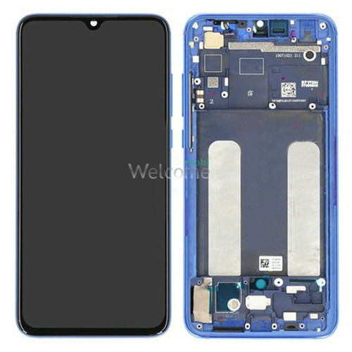 Дисплей Xiaomi Mi 9 Lite,Mi CC9 в сборе с сенсором и рамкой Aurora Blue service orig