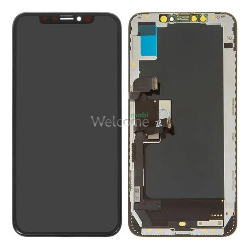 Дисплей iPhone XS Max в зборі з сенсором та рамкою black (HeX Hard OLED) 