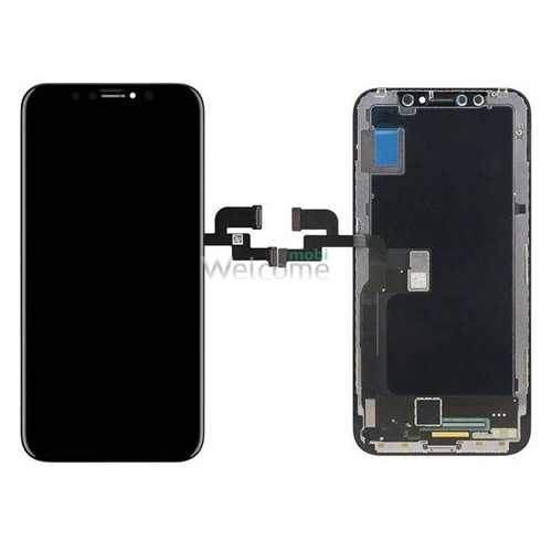 Дисплей iPhone X в зборі з сенсором та рамкою black (оригінал завод)