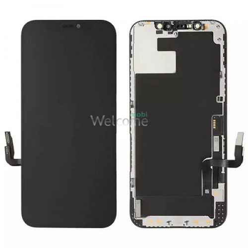Дисплей iPhone 12,iPhone 12 Pro в сборе с сенсором и рамкой black (RJ in-cell TFT)