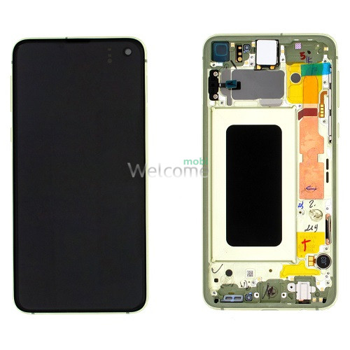 Дисплей Samsung SM-G970F Galaxy S10e в зборі з сенсором та рамкою Canary Yellow service orig