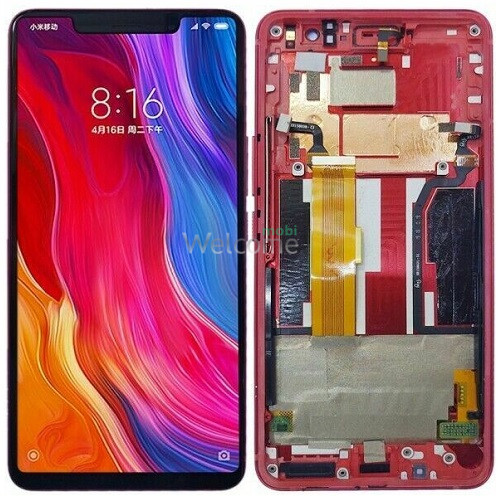 Дисплей Xiaomi Mi 8 SE в зборі з сенсором та рамкою red service orig