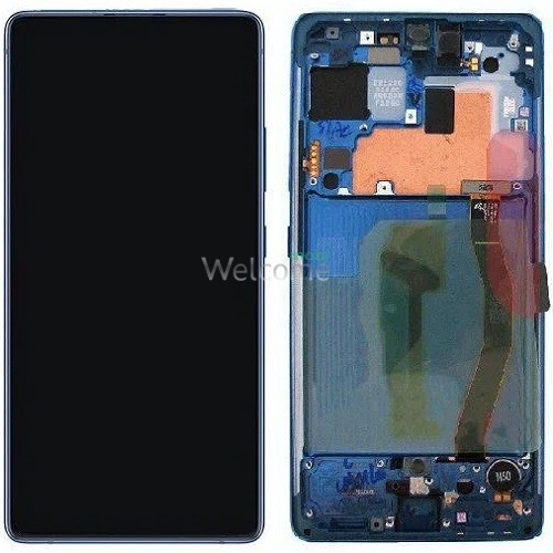 Дисплей Samsung SM-G770 Galaxy S10 Lite (2020) в зборі з сенсором та рамкою Prism Blue service orig
