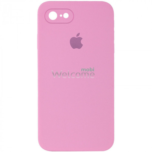Silicone case for iPhone 7,8,SE 2020 ( 6) light pink (квадратный) square side 