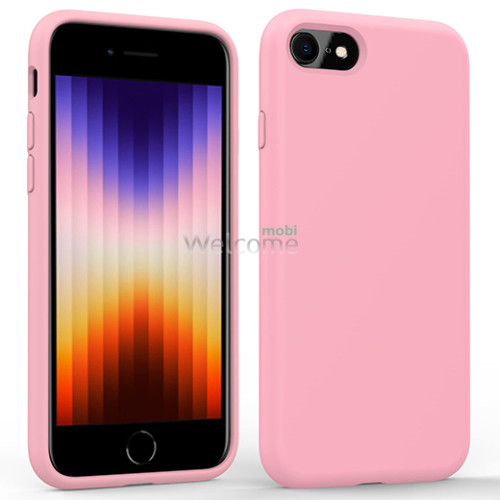 Silicone case for iPhone 7/8/SE 2020 ( 6) light pink (закритий низ)