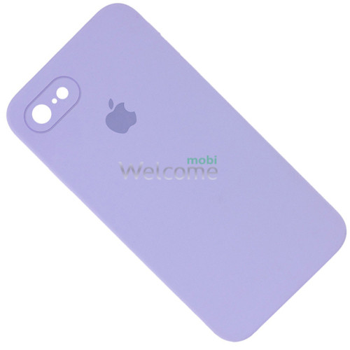 Silicone case for iPhone 7,8,SE 2020 ( 5) lilac (квадратный) square side 