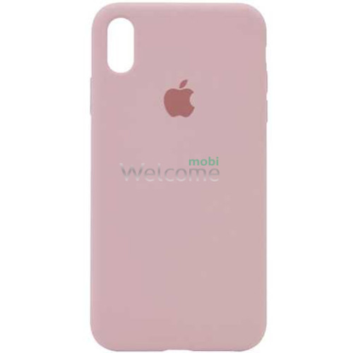 Silicone case for iPhone XR (19) pink sand (закрытый низ)