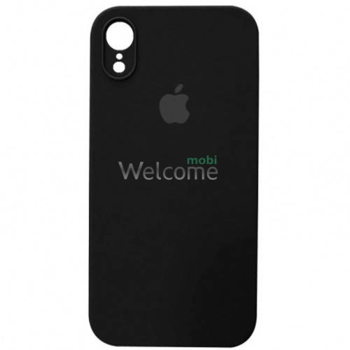 Silicone case for iPhone XR (18) black (квадратный) square side 