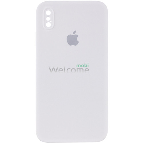 Silicone case for iPhone X,XS ( 9) white (квадратный) square side 