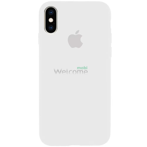 Silicone case for iPhone X,XS ( 9) white (закрытый низ)