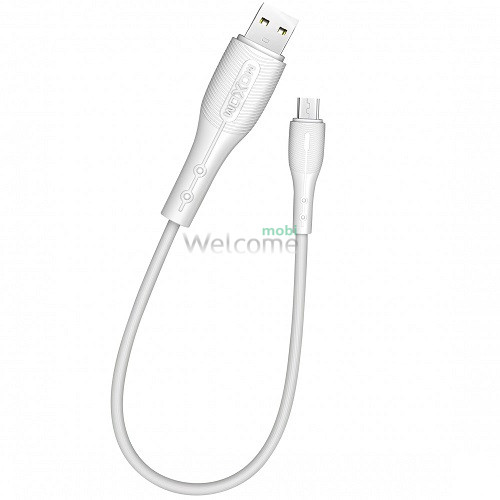 USB кабель microUSB MOXOM MX-CB80, 3A 0.3м білий