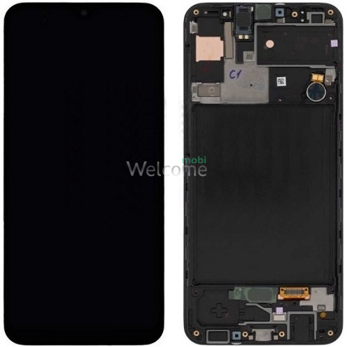 Дисплей Samsung SM-A307F Galaxy A30s (2019) в зборі з сенсором та рамкою black OLED (original size)