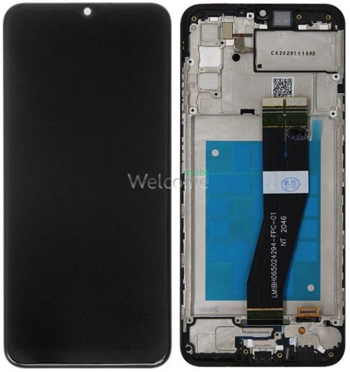 Дисплей Samsung SM-A025F Galaxy A02s (2021) в зборі з сенсором та рамкою black (оригінал переклей) (160,5x72мм)
