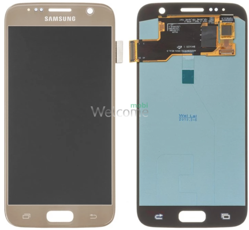 Дисплей Samsung SM-G930F Galaxy S7 в зборі з сенсором gold (оригінал переклей)