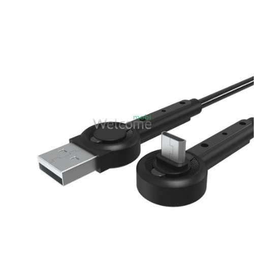 USB кабель microUSB MOXOM MX-CB01, 2.4A 1м чорний