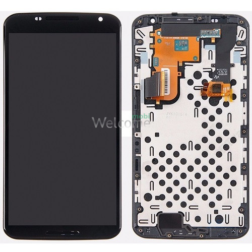 Дисплей Motorola XT1100 Nexus 6/XT1103/XT1105/Nexus X в зборі з сенсором та рамкою black Original PRC