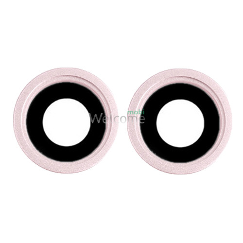 Стекло камеры iPhone 13,iPhone 13 mini с рамкой pink (комплект 2шт)