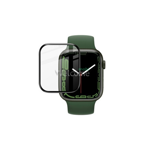 Защитное стекло Apple Watch 41 mm (10D PET+ PMMA, черное)