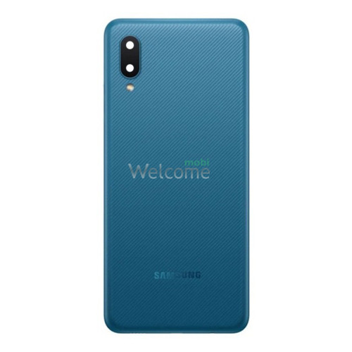 Задняя крышка Samsung A022 Galaxy A02 2020 blue (со стеклом камеры)
