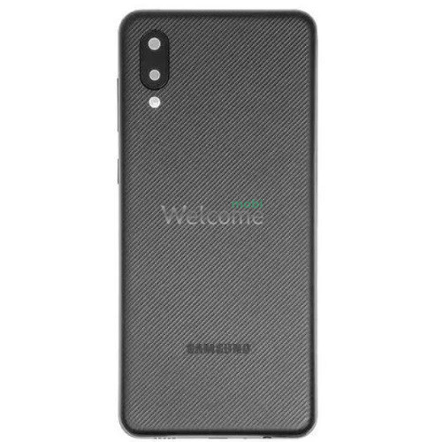 Задняя крышка Samsung A022 Galaxy A02 2020 black (со стеклом камеры)