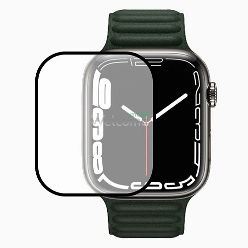 Защитная пленка Apple Watch 45 mm (0.2 мм, 9D чёрная) Ceramics