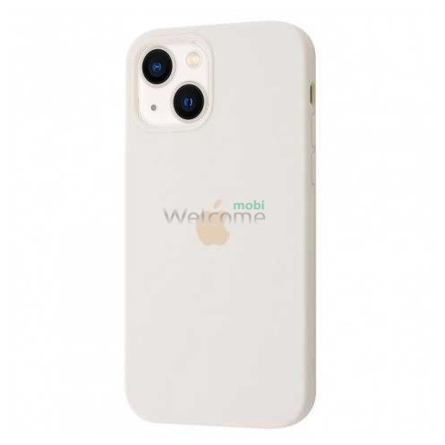 Silicone case for iPhone 13 ( 9) white (закрытый низ)