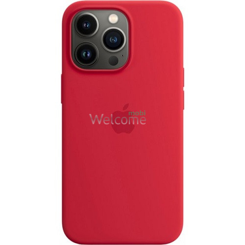 Silicone case for iPhone 13 Pro (14) red (закрытый низ)