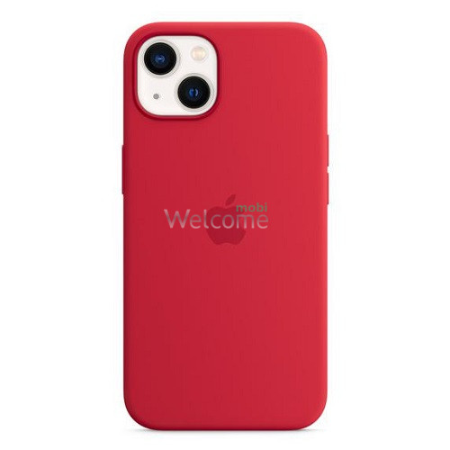 Silicone case for iPhone 13 (14) red (закритий низ)