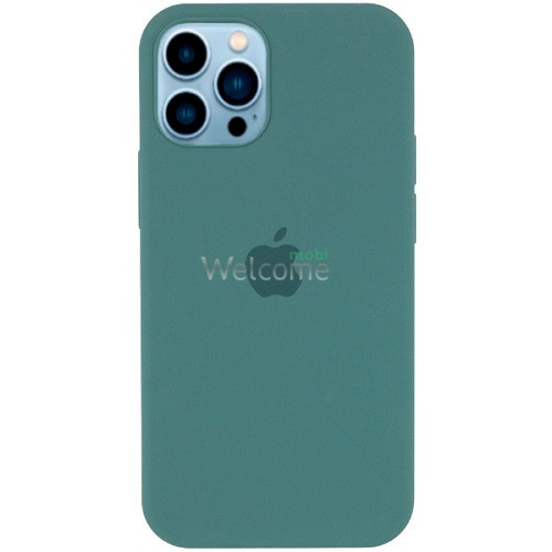 Silicone case for iPhone 13 Pro Max (55) pine green (закритий низ)