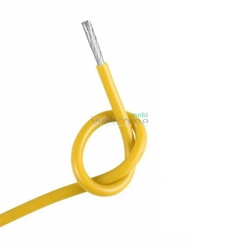 Силиконовый многожильный гибкий провод AWG 20 yellow (1 метр)