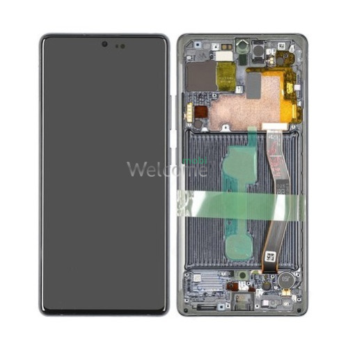 Дисплей Samsung SM-G770 Galaxy S10 Lite (2020) в зборі з сенсором та рамкою black service orig