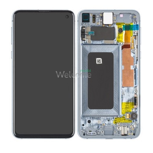 Дисплей Samsung SM-G970F Galaxy S10e в сборе с сенсором и рамкой Prism Blue service orig