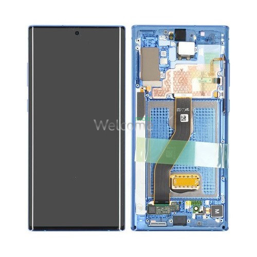 Дисплей Samsung SM-N975 Galaxy Note 10 Plus 4G в зборі з сенсором та рамкою aura blue service orig
