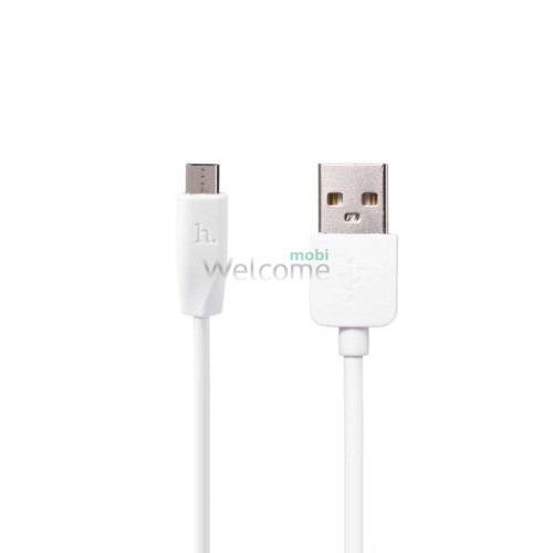 USB кабель HOCO X1 Rapid microUSB 2.4A 1m white (комплект 2 шт)