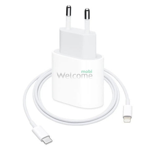 Original Charger Apple iPhone 11 Type-C 18W + Cable Type-C to Lightning (MU7V2ZM/A) white (box)
