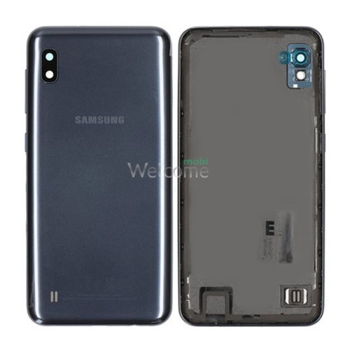 Задня кришка Samsung A105 Galaxy A10 2019 black (зі склом камери) 