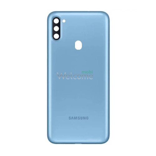 Задня кришка Samsung A115 Galaxy A11 blue (зі склом камери) 