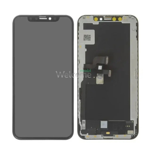 Дисплей iPhone XS в зборі з сенсором та рамкою black (Huaxing Soft OLED)