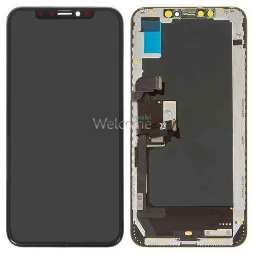 Дисплей iPhone XS Max в зборі з сенсором та рамкою black (Huaxing Soft OLED)