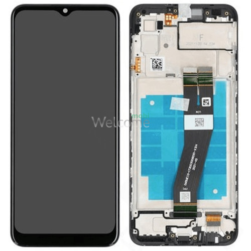 Дисплей Samsung SM-A035F Galaxy A03 (2021) в зборі з сенсором та рамкою black service orig