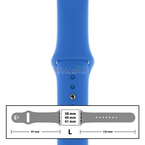 Ремешок силиконовый для Apple Watch 38,40,41 mm размер L (03) Sky Blue
