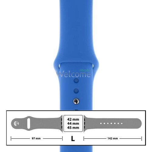 Ремешок силиконовый для Apple Watch 42,44,45 mm размер L (03) Sky Blue